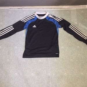 black and blue adidas long sleeve shirt